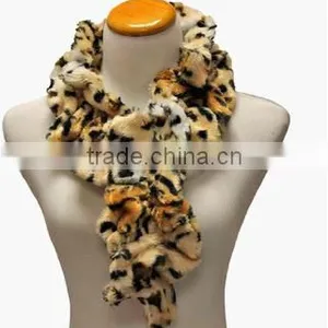 Tiger Animal Print Plush Faux Fur Neck Warmer Scarf thumbnail-1