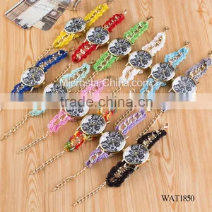 DIY Hand Made Woven Chain Black Flower Fashion Lady Watch thumbnail-6