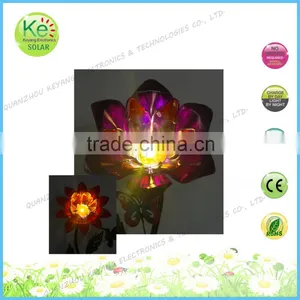 Solar Power Metal Flower Sunlight Led Light for Pool Garden thumbnail-2