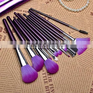 16 Pcs Professional Makeup Brush Sets Cosmetic Brushes Kit + Purple Leather Case thumbnail-6