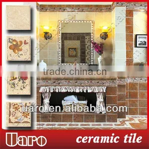 Bathroom Flower Design Vintage Ceramic Antique Decorative Tile Medallions thumbnail-1