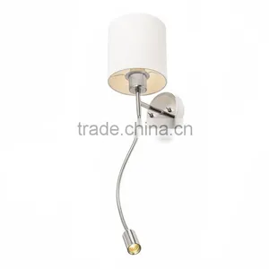 Fashion Fabric Shade and LED Light Hotel Wall Lamps thumbnail-1