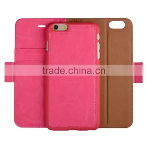 C&T Detachable Wallet Folio Two Mobile Phones Leather Case for IPhone 6s Plus thumbnail-1