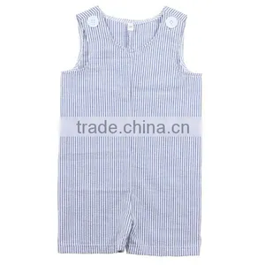 Wholesale 2016 Orange, Blue, Navy, Pink, Hot Pink, Red, Mint, Lime and Tan Colors Options Seersucker Shortall for Boys thumbnail-5