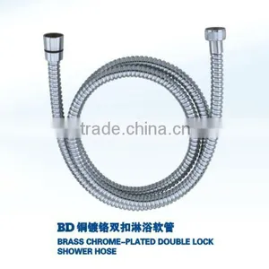 BRASS CHROME-PLATED DOUBLE LOCK SHOWER HOSE thumbnail-1