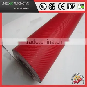 Best Carbon Sticker 3D Red Carbon Fiber 1.52*30M Car Wrap Vinyl Sticker thumbnail-1