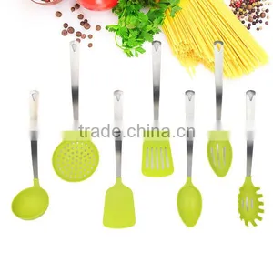 Food Safety Colorful 7-Piece Nylon Kitchen Utensils With Stainless Steel Handle Of Cooking thumbnail-1