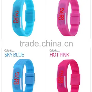 Promotion!!! Fashion Sport LED Watches Candy Color Silicone Rubber Touch Screen Digital Watches, Bracelet Wristwatch thumbnail-5