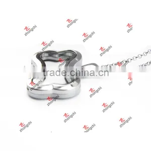 Alloy Silver Floating Plain Dog Bone Charms Lockets Necklace (DBN51114) thumbnail-1