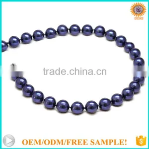 Elegant 10mm Sea Shell Bead Necklace Purple Jewelry thumbnail-1