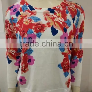 Ladies' Knitwear With Flower Print thumbnail-1