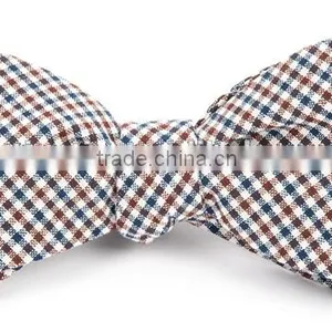 2016 Custom Brand Handmade Checkered Woven Jacquard Cotton Self-tie Bow Ties for Boys thumbnail-4
