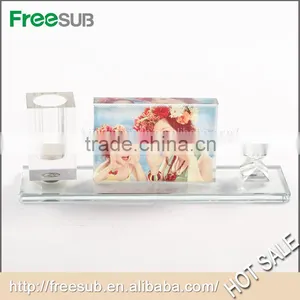 Freesub BXP-06 L100*H280*W75mm Pen Clock Set Blank Sublimation 3d Crystal Photo Frame Clock thumbnail-1