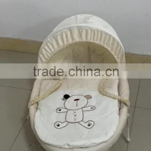 Cream Bear 100% Cotton Moses Basket Fabric Covering thumbnail-1