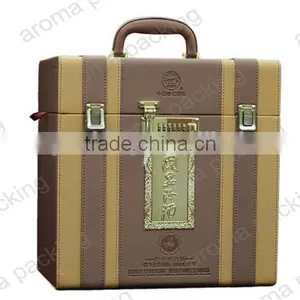 Custom Design Luxury Leather Wine Box With Handle thumbnail-1