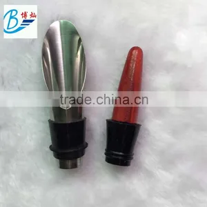 Metal Wine Pourer With Red Wood Inside Beautiful Wine Pourer thumbnail-3