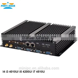 Industrial PC Fanless Design Mini Computer Mini PC Core i3 4010U With 6 RS232 Ports thumbnail-1