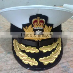 UK Navy Admiral Officer Peaked Cap, Navy Peak Caps thumbnail-1