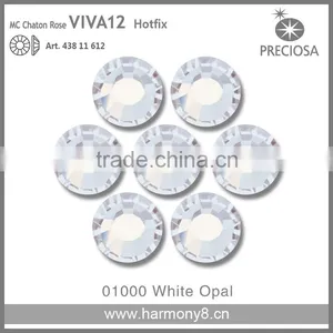 PRECIOSA Flat Back Hot Fix Rhinestones, White Opal MC Chaton Rose VIVA12 thumbnail-1