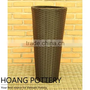 Tall Resin Wicker Planters Indoor thumbnail-1