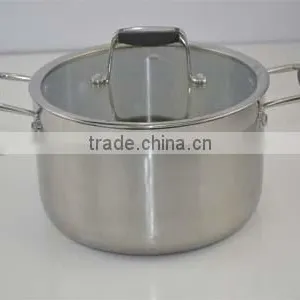 Kitchen Cabinet Item Tri-ply Stainless Steel Kitchen Queen Cookware Set With Silicon Handle and Glass Lid thumbnail-5