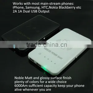 LED Lamp Wireless Charging Transmitter With QI Wireless Receiver Power Bank With Dual Usb 2a 1a us Port thumbnail-1