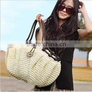 High Quality Women Bag Summer Style Handbags Fashion 2016 Straw Bag Woven Beach Bag thumbnail-2