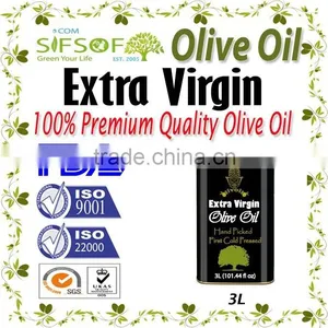 Premium Quality Extra Virgin Olive Oil. Extra Virgin Olive Oil. Pure Natural Extra Virgin Olive Oil. Metallic Tin 3L thumbnail-1