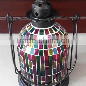 White Glass Mosaic Lantern ,Hanging Candle Lantern,ZIbo,Shandong thumbnail-1
