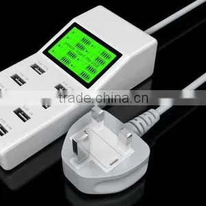 2016 EU Plug 8 Port Fast Charger USB Socket With LED Display Screen For Apple For Samsung For Tablet thumbnail-2