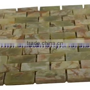 HOT SALE CHEAP PRICE DARK GREEN ONYX MOSAIC TILES COLLECTION thumbnail-5