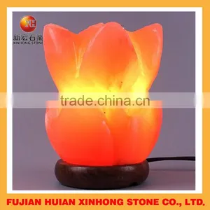 Himalayan Rock Angel Salt Stone Lamp With Wooden Base for Home Life thumbnail-4
