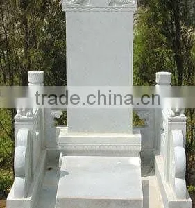 Chinese White Marble Gravestone thumbnail-1