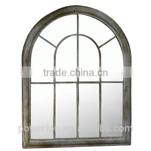 POWERLON Ornate Garden Rustic Iron Window Mirror With Natural Beauty Reflection thumbnail-1