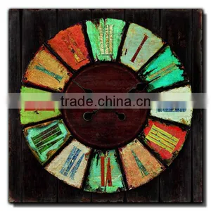 Big Wooden Decorative Wall Clock MDF Wall Clock Floral Home Decorative Clock thumbnail-1