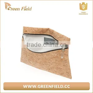 Vegan Cork Leather Bag Natural Cork Fabric Envelope Clutch Bag thumbnail-3