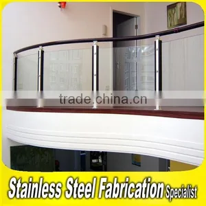 Brushed Stainless Steel Pipe and Glass Balcony Railing Designs thumbnail-2