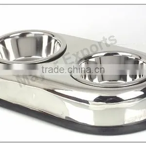 Stainless Steel Pet Bowl - Double Dinner thumbnail-1