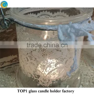Glass Candle Holder With Metal Trim thumbnail-6