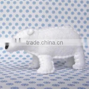 2017 White Small Sleepy Felt Polar Bear Decoration Made in China thumbnail-1