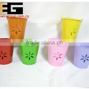Zinc With Handle Hollow Flower Planter thumbnail-1