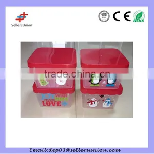 Square Christmas Plastic Container With Lid thumbnail-1
