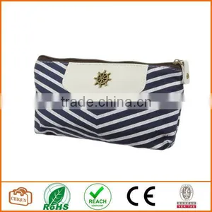 Canvas Navy Style Pen Pencil Case Cellphone Coin Cosmetic Makeup Bag Pouch Purse,Dark Blue thumbnail-1