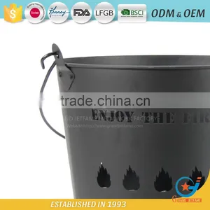 Ash Bucket With Lid Metal Wooden Ash Bucket With Handle thumbnail-4