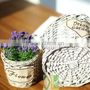 Handmade Decorative Metal Wicker Baskets for Flowers thumbnail-1