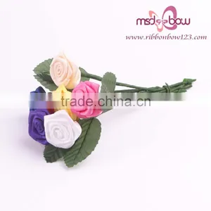 Cheap Decorative Satin Ribbon Roses Artificial Flowers Wholesale thumbnail-1