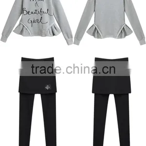 2014 Spring New Women Fleece Tracksuit Jacket And Pants Jumper Sweatshirt thumbnail-1