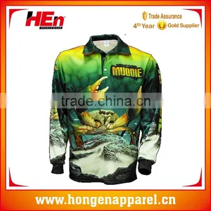 Hongen Apparel Wholesale Fishing Printed T Shirts Custom Design Fishing Jerseys thumbnail-1