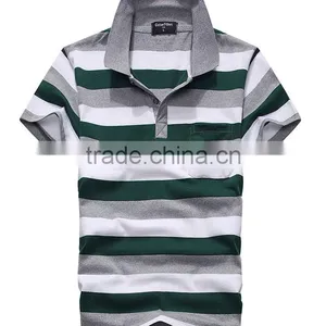 China Supplier New Design Custom Striped Polo Shirt PLS-12 thumbnail-3