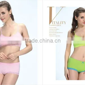 Wholesale Samless Underwear Sports Bra and Boyshorts / Padded Sports Bra Custom thumbnail-1